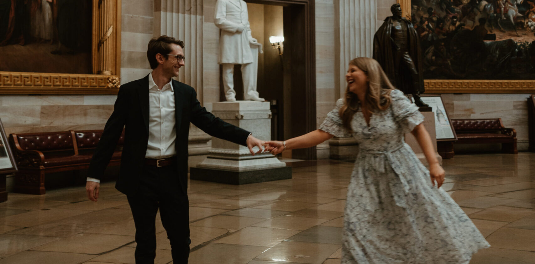 Engagement session in the DC Capitol Building