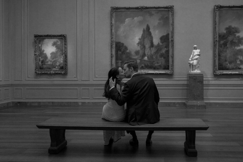 Engagement photos in the National Gallery of Art